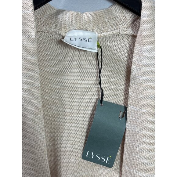 Lyssé Womens Open Front Cardigan With Side Lace-Up Detail Oatmeal Size S New - Picture 2 of 4